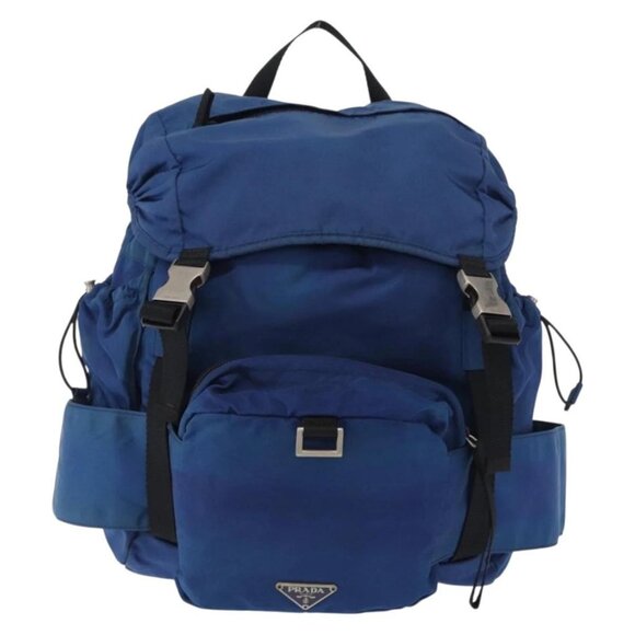 PRADA Backpack Nylon Blue Silver Auth bs31181 main image 16